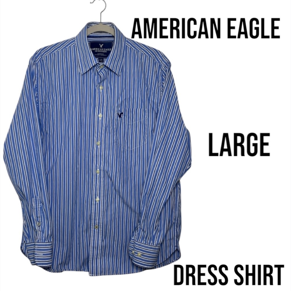 American Eagle Men’s Large Dress Shirt Blue